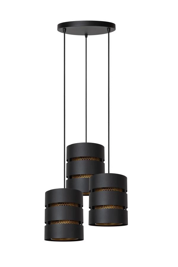 Lucide ROSAS - Lámpara colgante - Ø 43 cm - 3xE27 - Negro - UIT